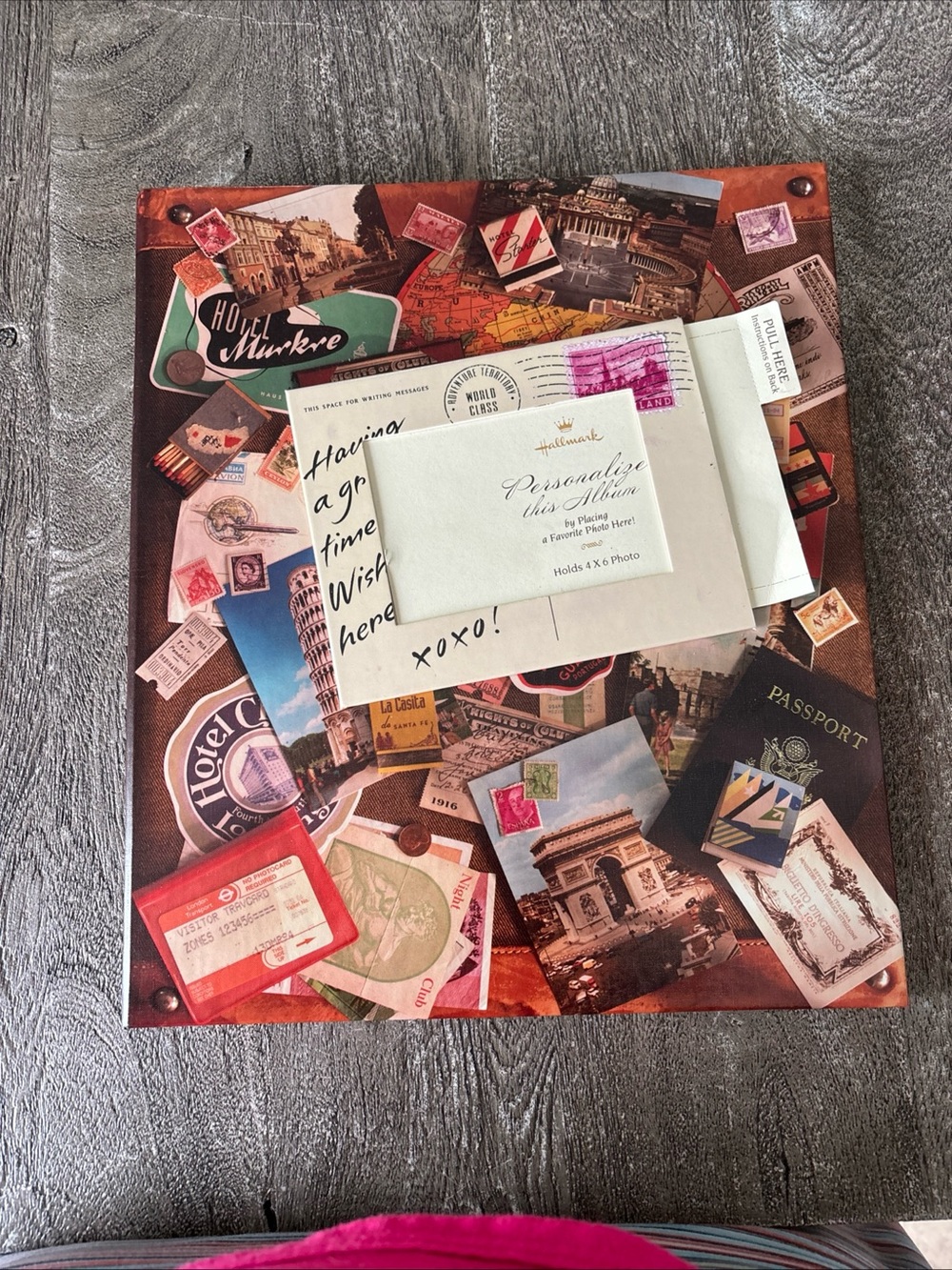 Hallmark Travel Collage Photo Album - Brown, Red, Green, Blue